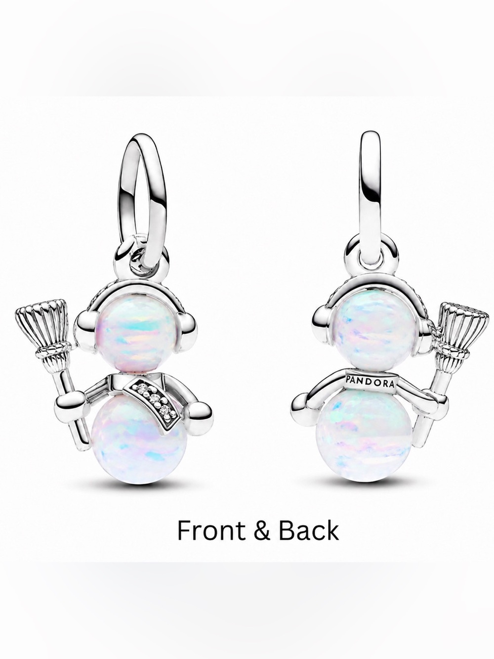Pandora Opalescent Snowman Dangle Charm-NEW